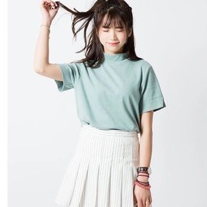 Mock Neck Seafoam Green T-shirt